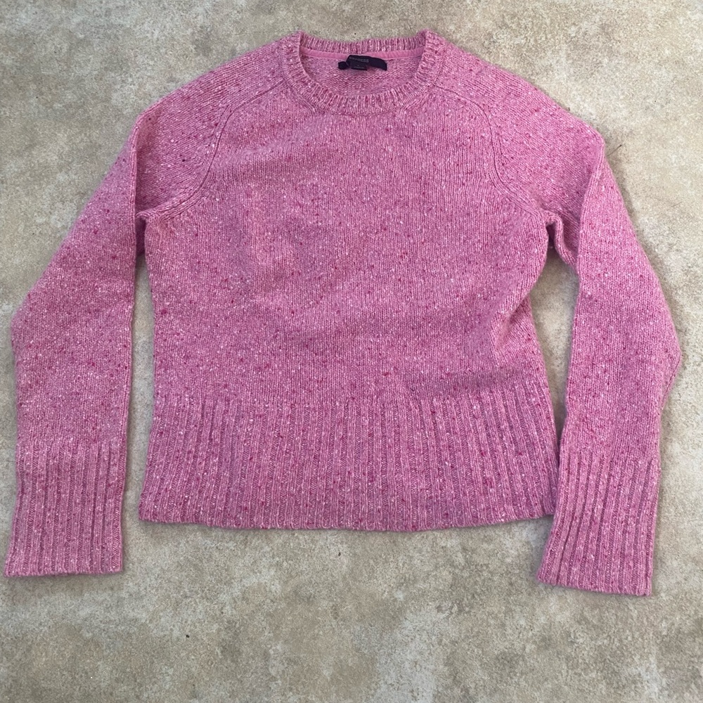 Express Women’s 100% Lambs Wool Sweater Pink Size Large Soft Knit Casual